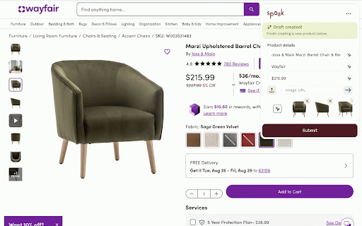 Spoak Extension :: Our extension allows members to add products from anywhere on the internet to their Spoak design projects, quickly and easily.