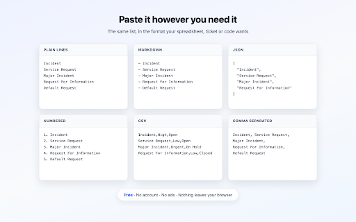 RowGrab — Copy Any List or Dropdown :: Right-click any list, dropdown or table: copy one column, two columns as a pair, or the whole table. Free and fully offline.