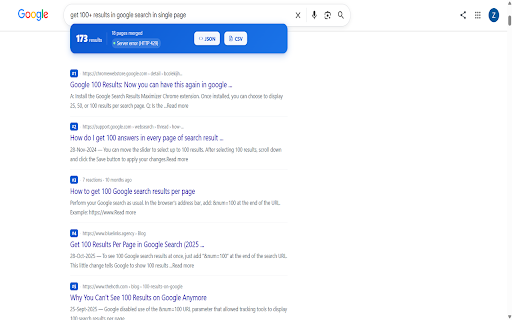 SerpHarvest: 100+ Google Results on One Page :: Google removed 100 results per page. Get it back — merge all search pages into one. Export to JSON & CSV in one click.