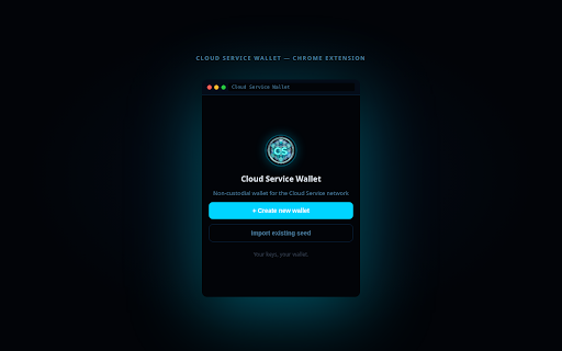 Cloud Service Wallet :: Carteira não-custodial para a rede Cloud Service