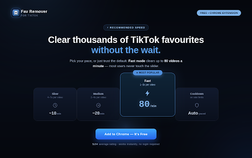 Remove Tiktok Favourites FAST :: Remove all your TikTok saved favourite videos in bulk with one click.