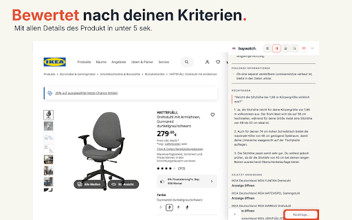 Baywatch – AI Shopping Advisor & Product Check :: Focus on design and images. Baywatch checks specifications, your criteria, and trade-offs—with a Fit Score and evidence.