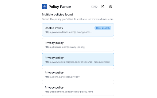 Policy Parser :: Evaluate privacy policies against your preferences