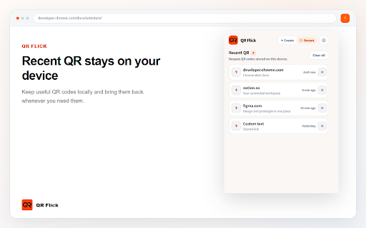 QR Flick — QR Code Generator :: Turn pages, links, text, and image addresses into QR codes instantly and continue on another device.