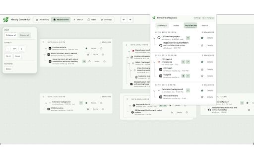 History Companion – Browse, Save & Find :: Browse in visual trees. Search pages and saved text, add notes, save links and images, and return to anything later.
