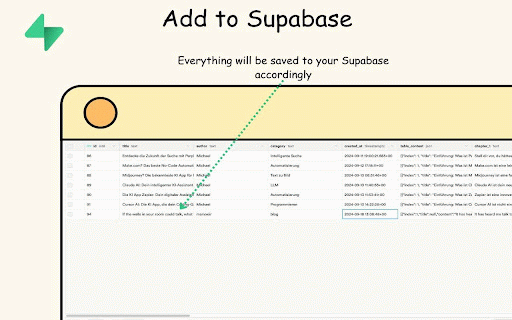 Add to Supabase :: Save selected text to Supabase