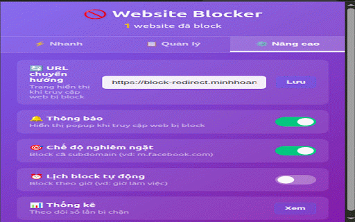 Website Blocker :: Block websites và chuyển hướng đến trang khác