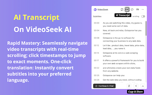 VideoSeek: AI Video Summarizer for YouTube & Transcripts :: VideoSeek: Instantly summarize YouTube/BiliBili/TikTok Key points, mind maps & subs. For students/creators Try free!