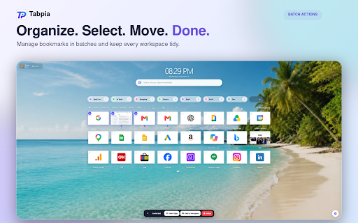 Tabpia New Tab :: A modern new tab workspace with workspaces, bookmarks, and wallpapers.
