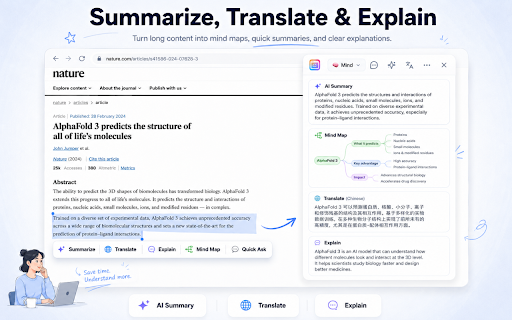 WebToMind - AI 总结、网页采集、视频转文稿与创作助手 :: 面向内容创作者与知识工作者的一站式 AI 浏览器插件,覆盖采集、总结、翻译、对话创作与工作台沉淀。