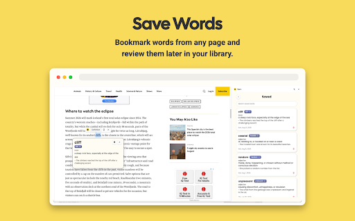 Varn :: Select words or sentences on any page and practice pronunciation with Varn.