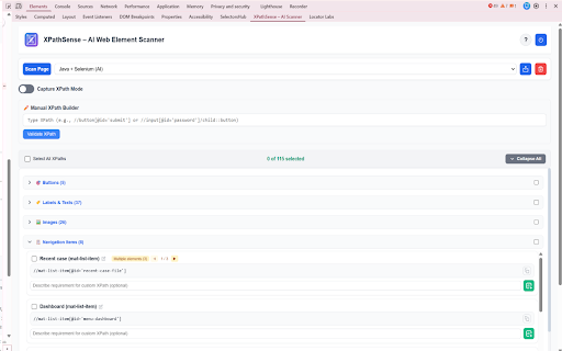 XPathSense – AI Web Element Scanner :: Smartly scan web pages and extract AI-enhanced XPaths for automation.