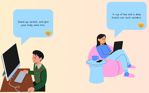 Work-life Buddy – Pomodoro, Break & Water Reminders :: Your workplace wellness buddy: water reminders, stretch breaks, Pomodoro focus, mood logging with beautiful charts and gentle nudges