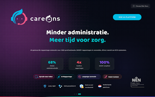 CareOns Rapportage Assistent :: AI-rapportageassistent voor zorgprofessionals