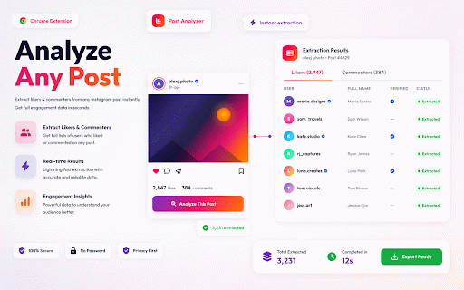 IG Export Pro - Instagram Follower & Following Export Tool :: Export Instagram followers, following, post likers & comments to CSV/JSON. Audience insights, unfollower detection & more.