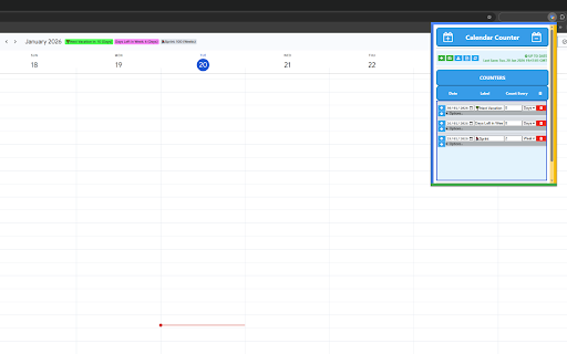 Calendar Counter :: A Google Calendar Extension to display counters.