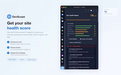 DevScope – Developer Tools :: Advanced developer tools for analyzing, inspecting, and debugging web pages directly in your browser.