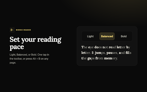 NovelOS Studio: Bionic Reader :: Bionic reading for any web page. Bolds the front of each word so your eyes glide and your brain fills in the rest.