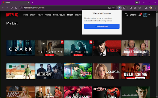 Watchlist Exporter :: Export watchlists from streaming services.