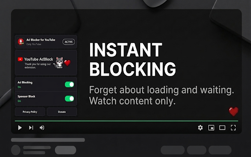 Ad Blocker for YouTube :: Блокировка рекламы на YouTube и пропуск спонсорских вставок.