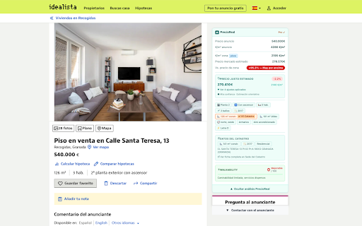 PrecioReal — Precios reales :: ¿Cuánto vale ese piso realmente? Precios reales de compraventa en cada anuncio de Idealista, Fotocasa y Pisos.com.