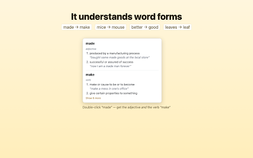 Double-Click Dictionary: Instant Definitions :: Double-click any word to see its definition instantly. 100% offline dictionary: fast, private, no data ever leaves your device.