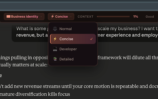 Throttle — AI Identity & Response Control :: Stop re-explaining yourself. Throttle injects your identity and style into ChatGPT, Claude, and Gemini automatically. Free.