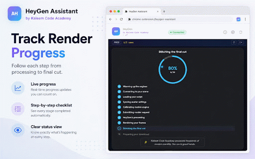 HeyGen Assistant by Kaleem Code Academy :: Productivity assistant for managing scripts, scenes, and creator workflows inside HeyGen by Kaleem Code Academy.
