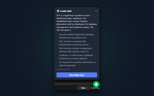 Legit Check - AI Scam & Phishing Detector :: Protect yourself from scams, phishing, and unsafe websites in real time with AI-powered web security and safe browsing analysis.
