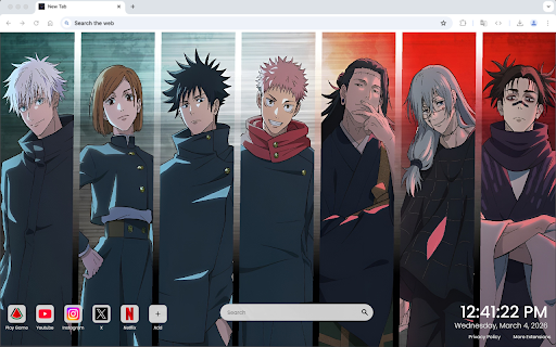 Anime Characters Live Wallpaper :: One of the most vibrant anime live wallpapers for Chrome – featuring a collection of iconic anime characters.