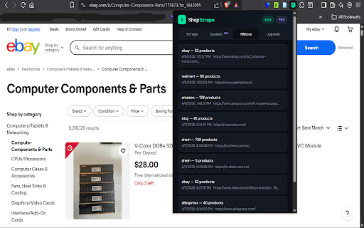 ShopScrape — Product Data Extractor :: Scrape product data from any shopping site. Extract names, prices, images, ratings, and more. Export to CSV or JSON.