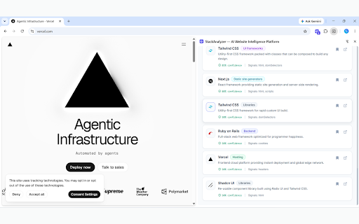 StackAnalyzer — AI Website Intelligence Platform :: AI website intelligence platform detecting tech stacks, architecture flows, cost estimates, vulnerability alerts, and security.