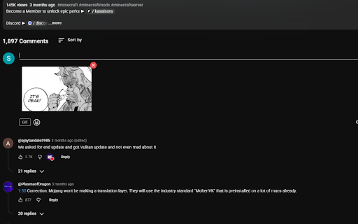 YouTube GIF Comments :: Renders GIF tags into inline GIFs on YouTube comments.