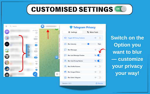 Privacy Extension For Telegram Web :: Its is a privacy extension for Telegram. Hides your telegram web messages, media, profile picture, etc until you hover over them.