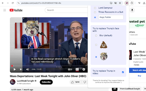 Trump Redactor :: Replace Trump's name in text and cover his face in images