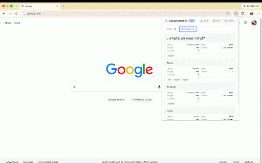 DesignGrabber :: Extract colors, typography, and design tokens from any website