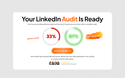 ElevatrX LinkedIn Profile Scanner :: Instantly analyze any LinkedIn profile and generate an AI-powered profile score and improvement checklist in your browser.