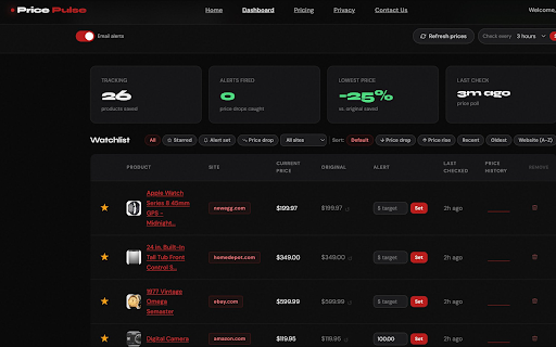 Price Pulse :: Track price drops—feel the beat of your savings.
