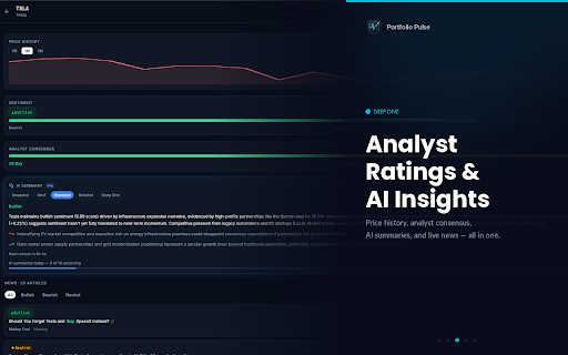 Portfolio Pulse: AI Stock Analysis :: Get stock news and AI insights for your holdings. See exactly how today's headlines are affecting what you own.