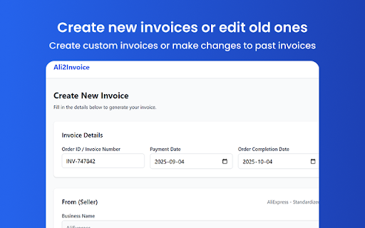 Ali2Invoice - Download AliExpress Invoice :: One-click PDF invoices for AliExpress orders