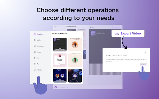 WaveTube - Online Free AI Audio To Video (No Sign-Up) :: Free AI audio to video converter. Transform podcasts, music, voiceovers into stunning videos with AI.