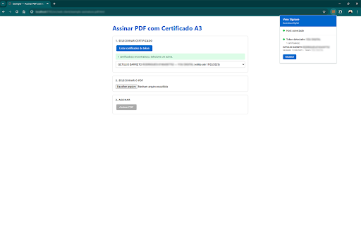 Vero Signare - WebPKI :: Ponte segura entre aplicações web e certificados A3 ICP-Brasil via PKCS#11.