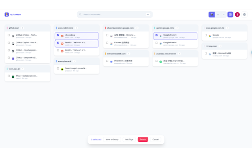 QuickMark - New Tab Bookmark Manager :: The ultimate new tab bookmark manager! 1-click save, Google Sync, smart tags, and custom groups for your favorite pages.