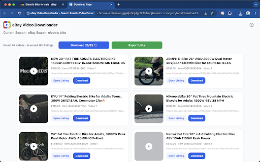 eBay Video Downloader - Search Results Video Finder :: Find eBay listings with videos from search results and download videos in bulk.