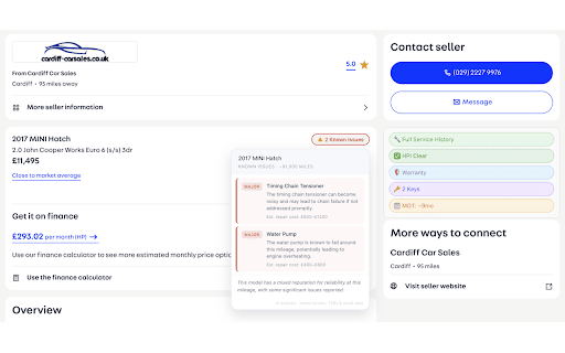 AT Companion :: AI-powered analysis for AutoTrader listings. Instantly highlights service history, MOT, HPI status and more.