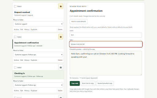 Snippet Vault :: Your private snippet vault — canned replies, stored only on your device, locked with your password.