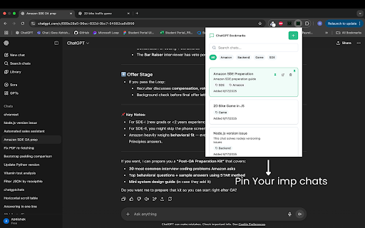 ChatGPT Bookmarks :: Save, organize, and search ChatGPT chats with tags, pins, and cards.