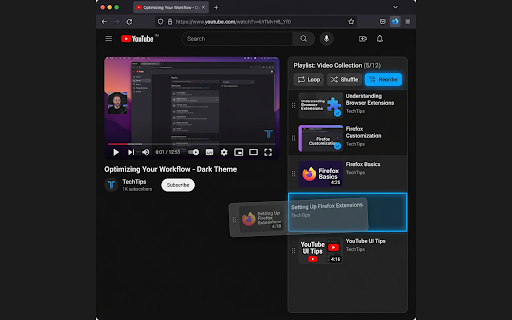 YT Playlist Tools — Reverse, Shuffle & Reorder :: Reverse, shuffle, reorder, save, and export YouTube playlists. Includes watched badges, auto-skip, loop mode and compact UI.