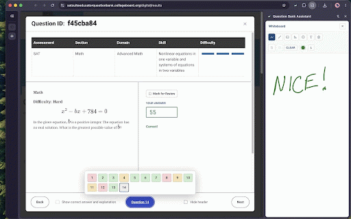 Question Bank Assistant :: Track your progress on the SAT Question Bank and know where your time is best spent.