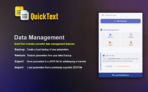 QuickText :: Replace text patterns with predefined values instantly